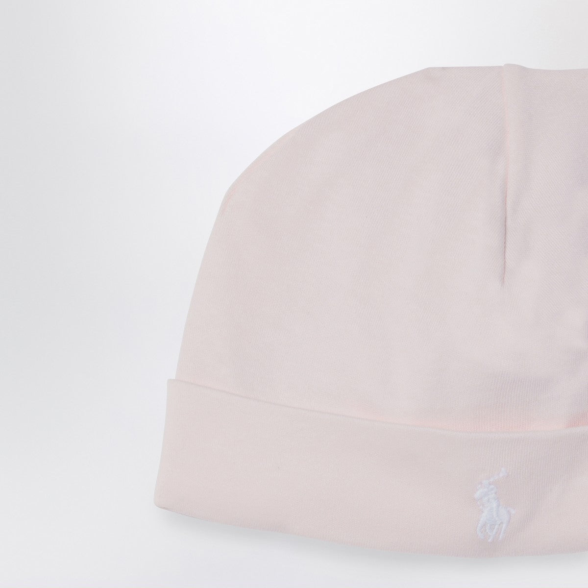 Polo Ralph Lauren Light pink cotton bonnet with logo