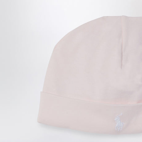 Polo Ralph Lauren Light pink cotton bonnet with logo