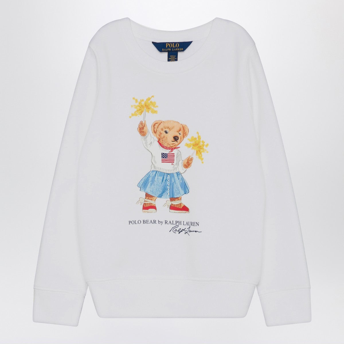 Polo Ralph Lauren White jersey sweatshirt with Polo Bear