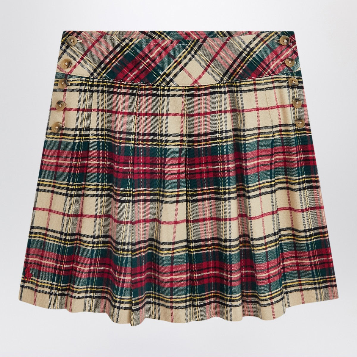 Polo Ralph Lauren Cream/red cotton twill tartan skirt