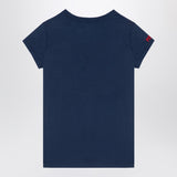 Polo Ralph Lauren Blue navy cotton crew-neck T-shirt with flag patch