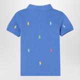 Polo Ralph Lauren Light blue polo shirt with colourful logo embroidery