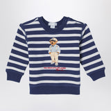 Polo Ralph Lauren White/navy blue striped sweatshirt with print