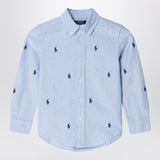 Polo Ralph Lauren Light blue button-down shirt with logos