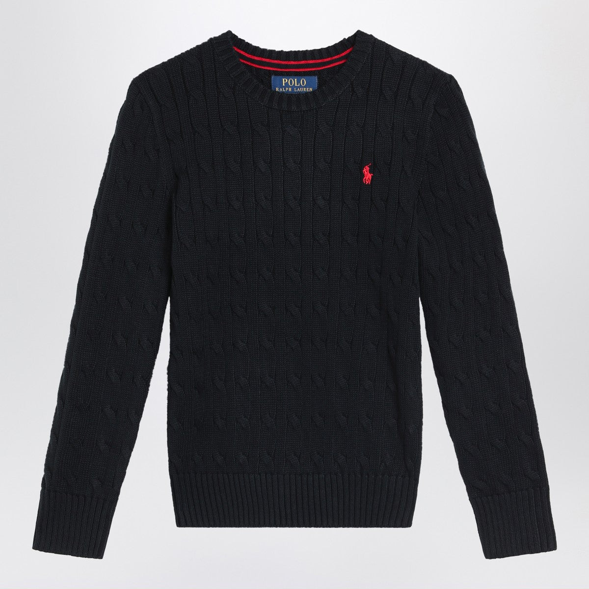 Polo Ralph Lauren Black cable-knit crewneck sweater