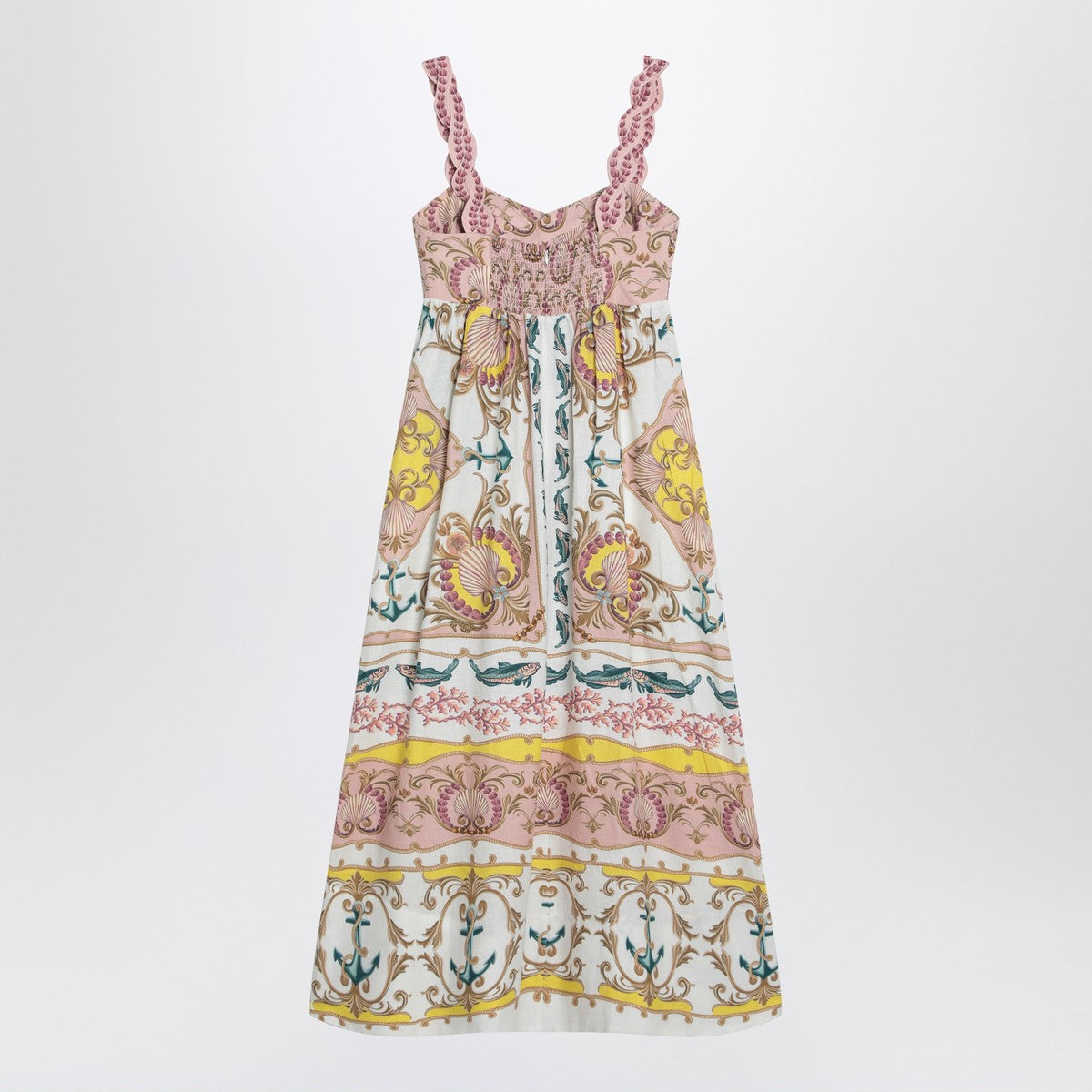 FARM Rio Linen-blend dress with nautical print