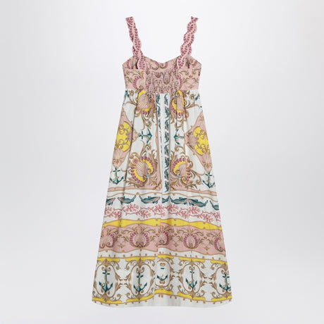 FARM Rio Linen-blend dress with nautical print