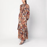 FARM Rio Long dress with cream-colored print