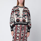 FARM Rio Ivory sweater with tapestry