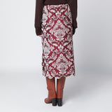 FARM Rio Bordeaux jacquard midi skirt