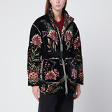 FARM Rio Marvelous Garden quilted velvet down jacket in black
