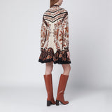 FARM Rio Sand Majestic Garden Lace mini dress