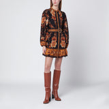 FARM Rio Black Majestic Garden mini dress