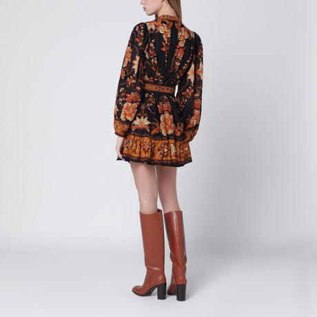 FARM Rio Black Majestic Garden mini dress