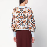 FARM Rio Light blue sweater with tapestry detail