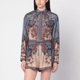 ZIMMERMANN Blue/cream Ascension shirt with floral print