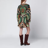 FARM Rio Green Heart Deco mini dress