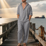 Hooded Long-sleeved Shirt Trousers Casual Suit Men