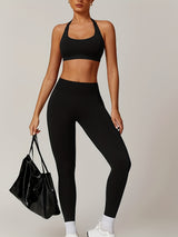 Women's Yoga Workout Set  Supportive Sports Bra  High-Waist Leggings