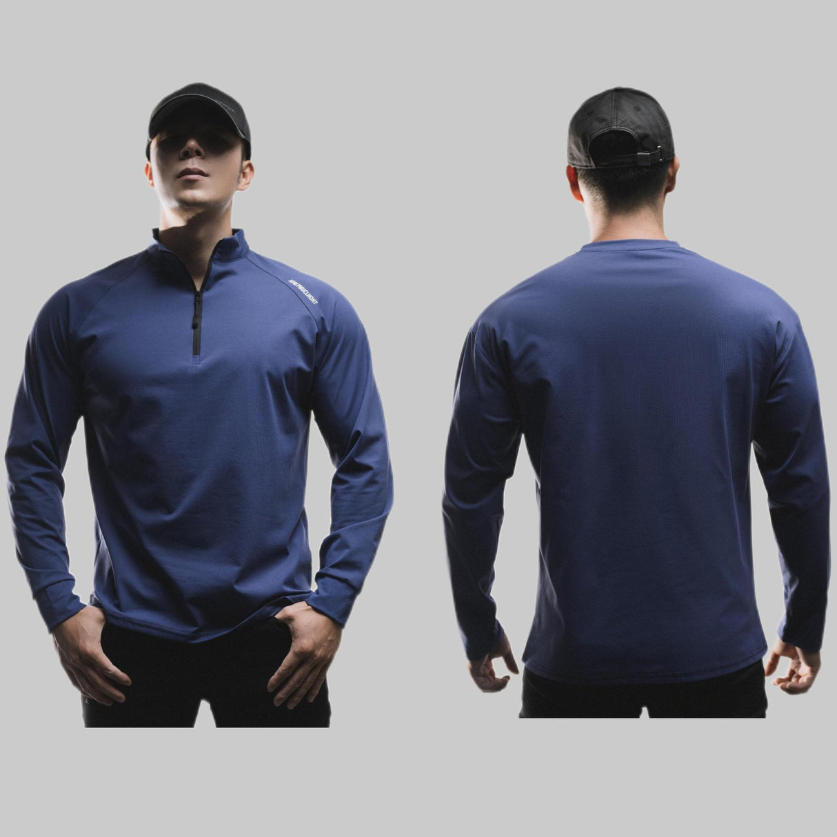 Clone Cotton Half Placketround Neck Fashion Sports Sweater Casual Long Sleeve