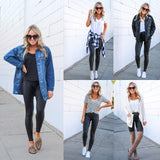 Leggings - Cropped Low-rise Solid Color Dark Gray