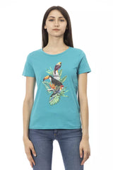 Trussardi Action Light Blue Cotton Women T-Shirt