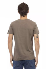 Trussardi Action Brown Cotton Men's V-Neck T-Shirt