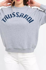 Trussardi Gray Cotton Women Sweatshirt