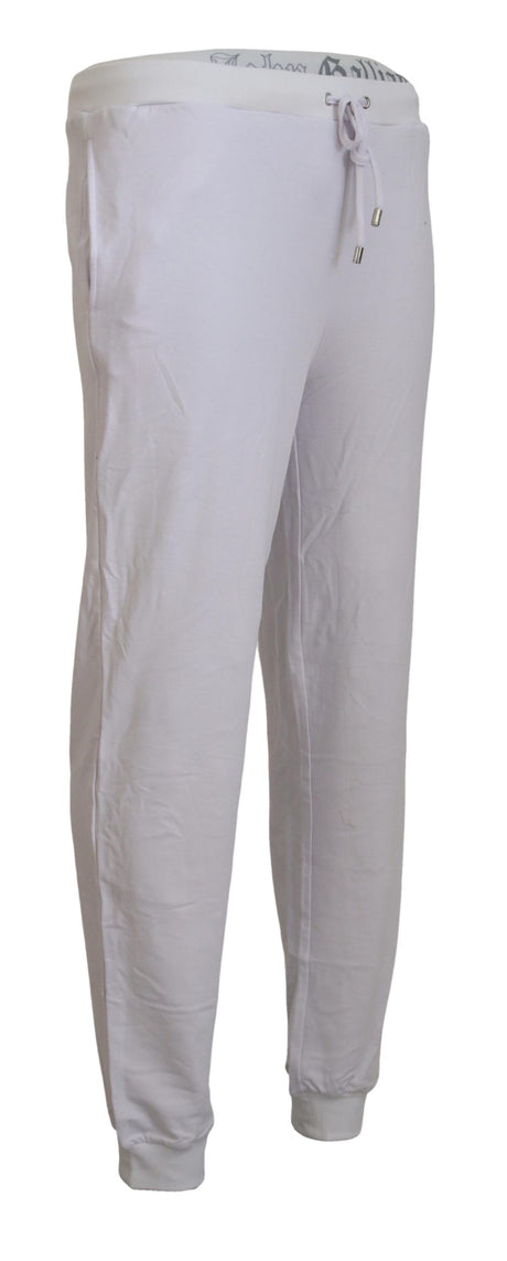 John Galliano White Cotton Logo Mens Jogger Pants