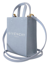Givenchy Blue Coated Canvas Vertical Cloud Mini Shoulder Bag