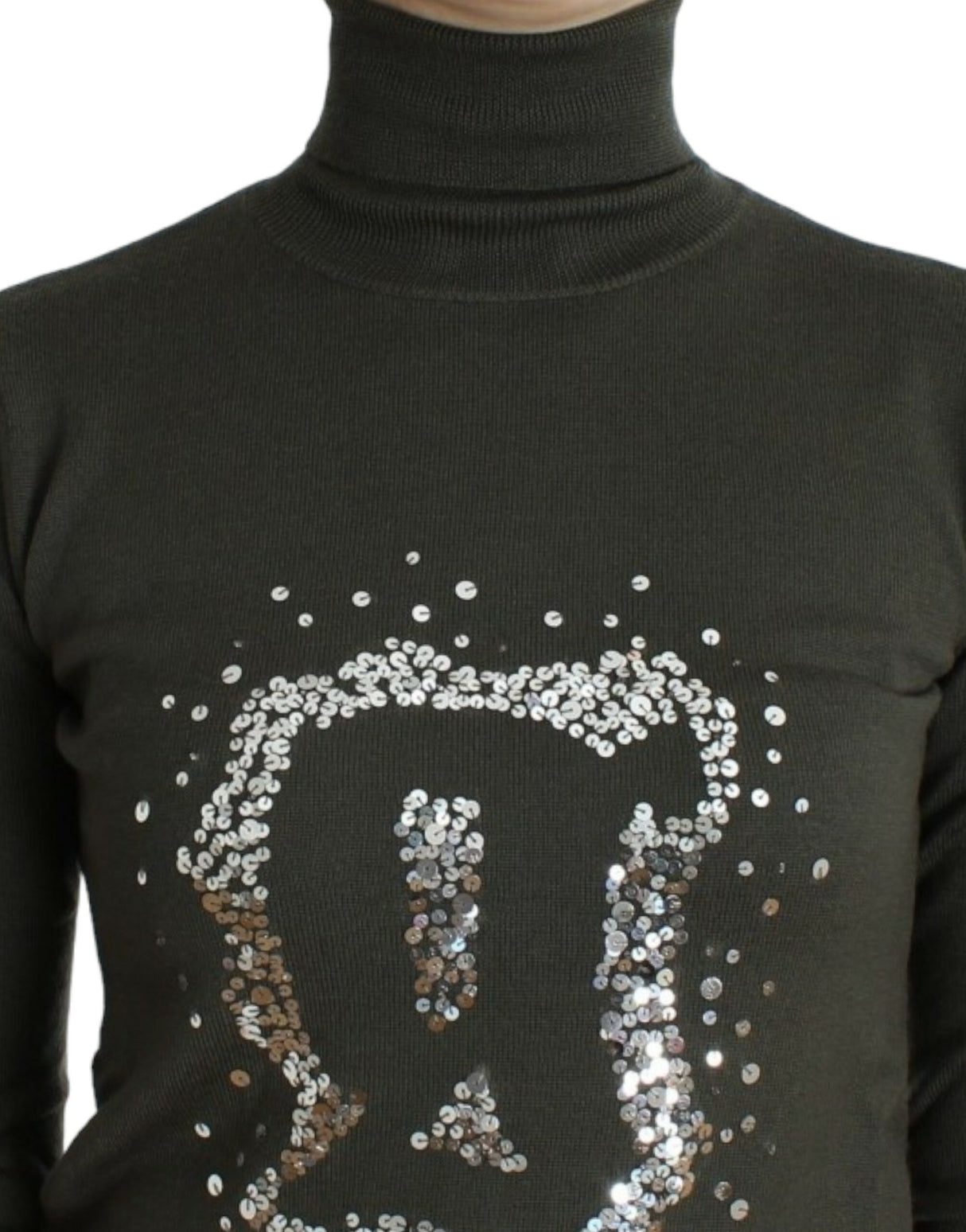 John Galliano Green wool turtleneck sweater