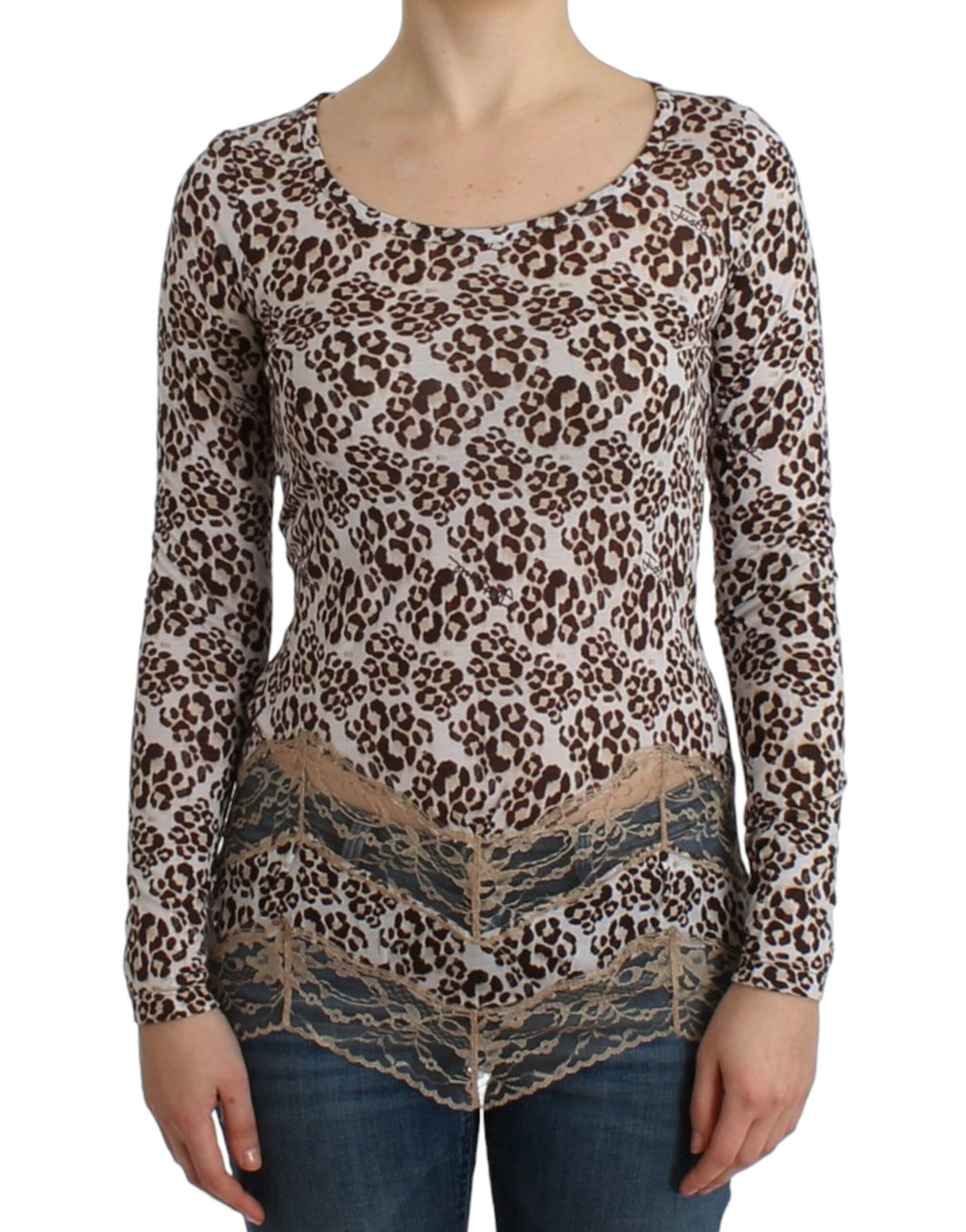 Cavalli Brown longsleeved lace top