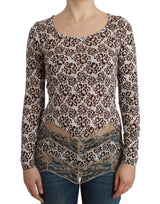 Cavalli Brown longsleeved lace top