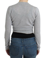 Cavalli Gray cropped wool cardigan