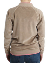 Cavalli Beige velvet zipup sweater