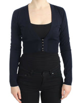 Cavalli Blue cropped wool cardigan