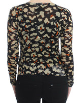 Cavalli Multicolor v-neck wool jumper
