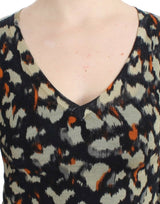 Cavalli Multicolor v-neck wool jumper