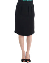 Cavalli Black wool pencil skirt