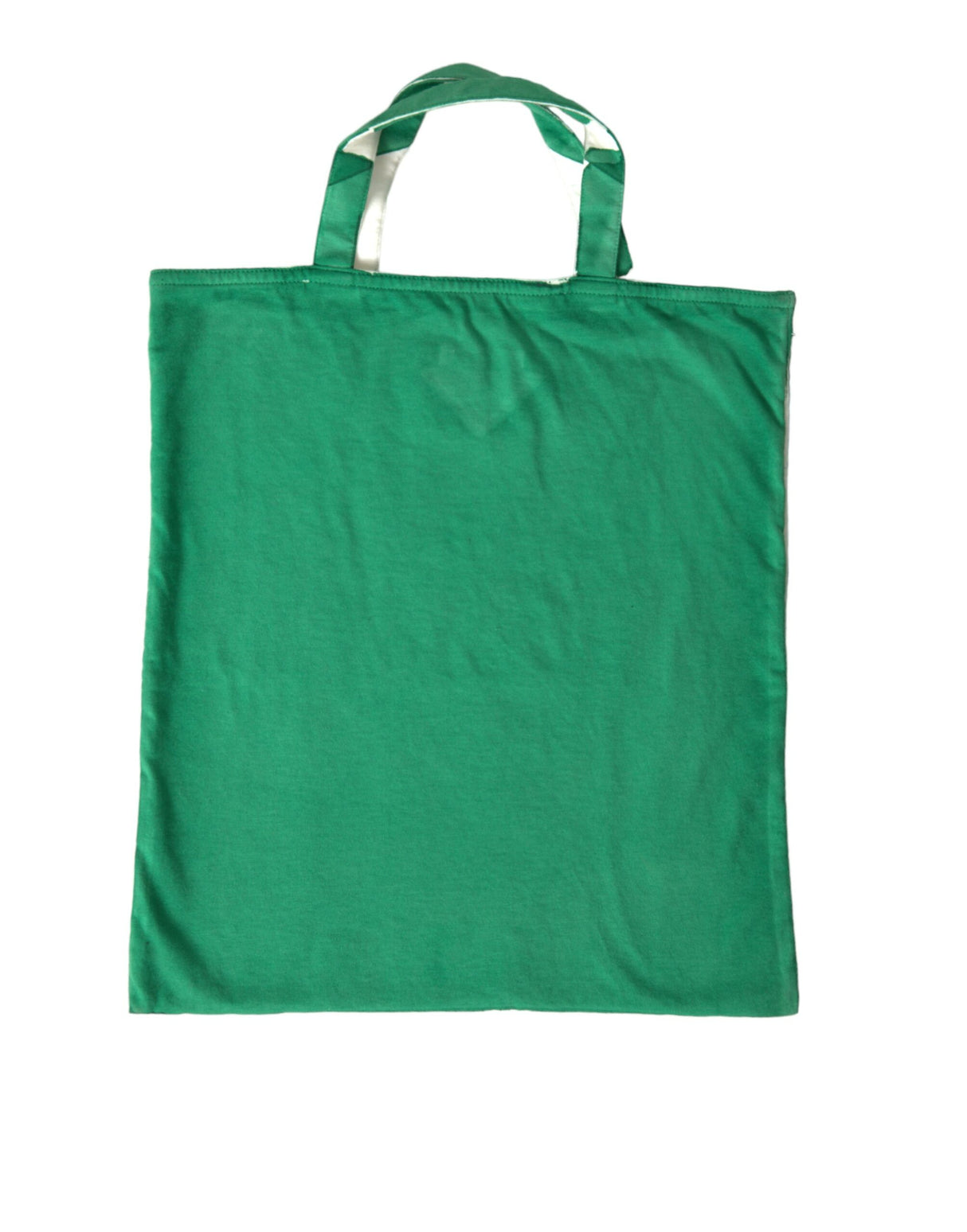 Prada Green Jersey Fabric Logo Shoulder Shopping Tote Shopping Bag