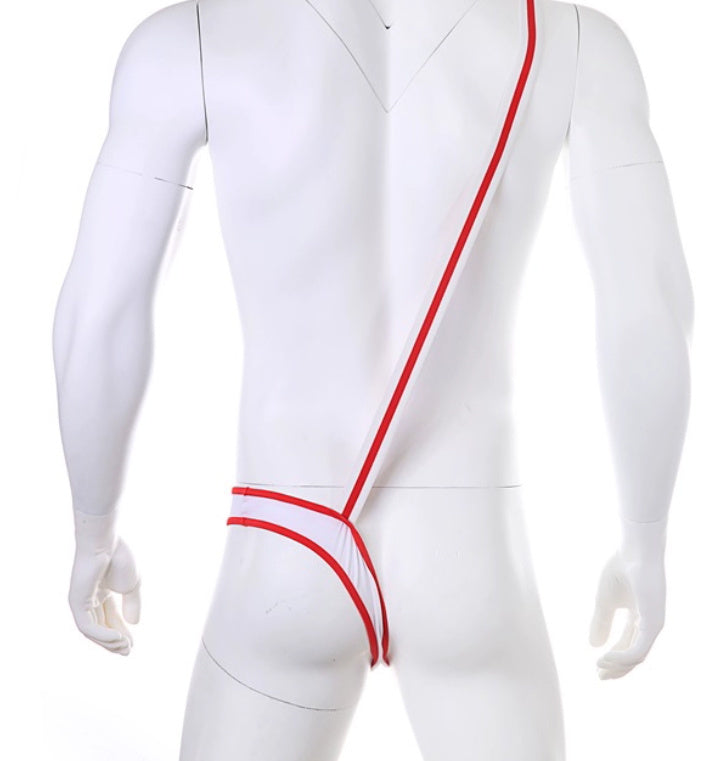 Men's Single Side Opening Of The One-piece Undergarment With A Shoulder Strap