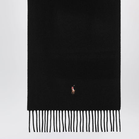 Polo Ralph Lauren Black wool scarf with fringes