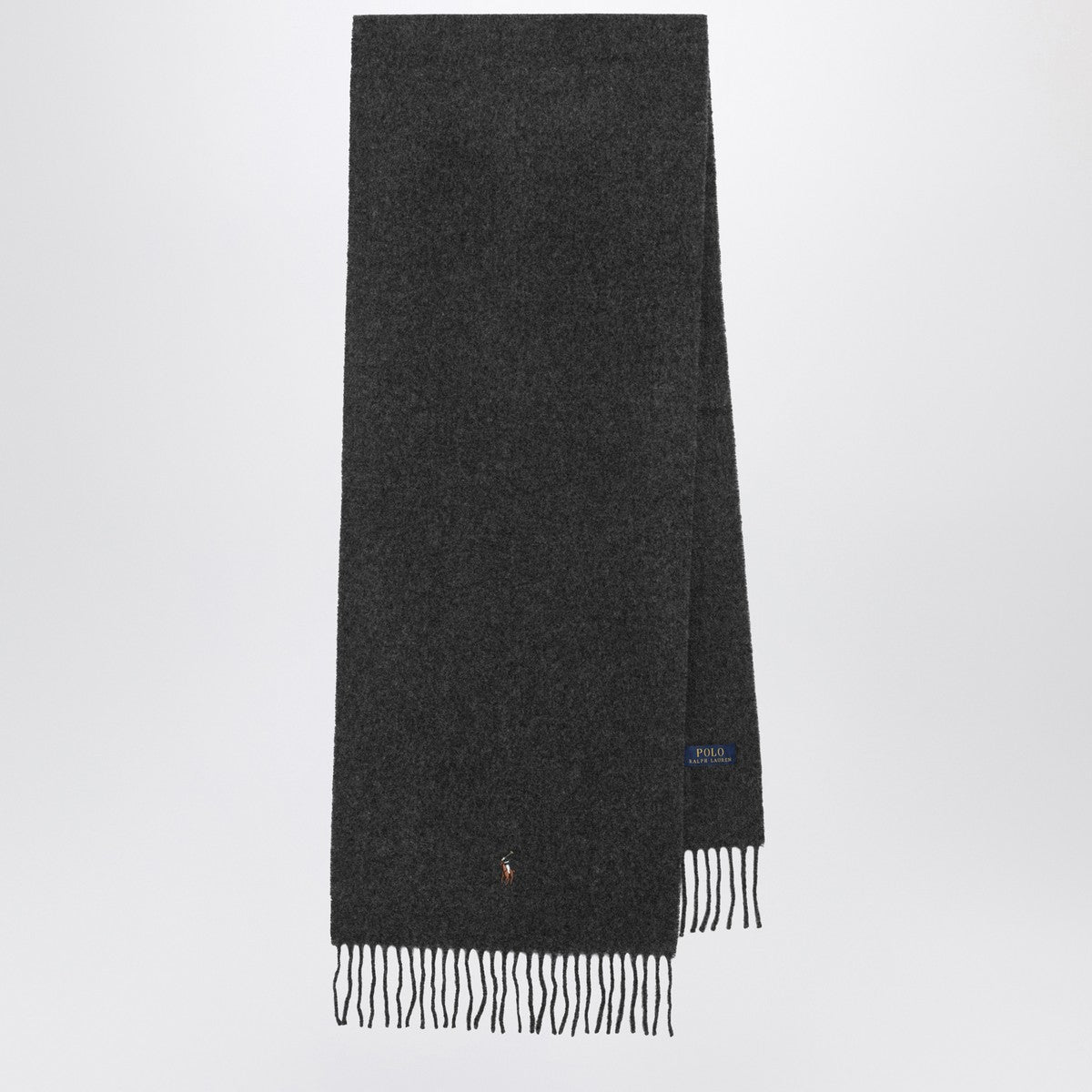 Polo Ralph Lauren Grey wool scarf with embroidered logo