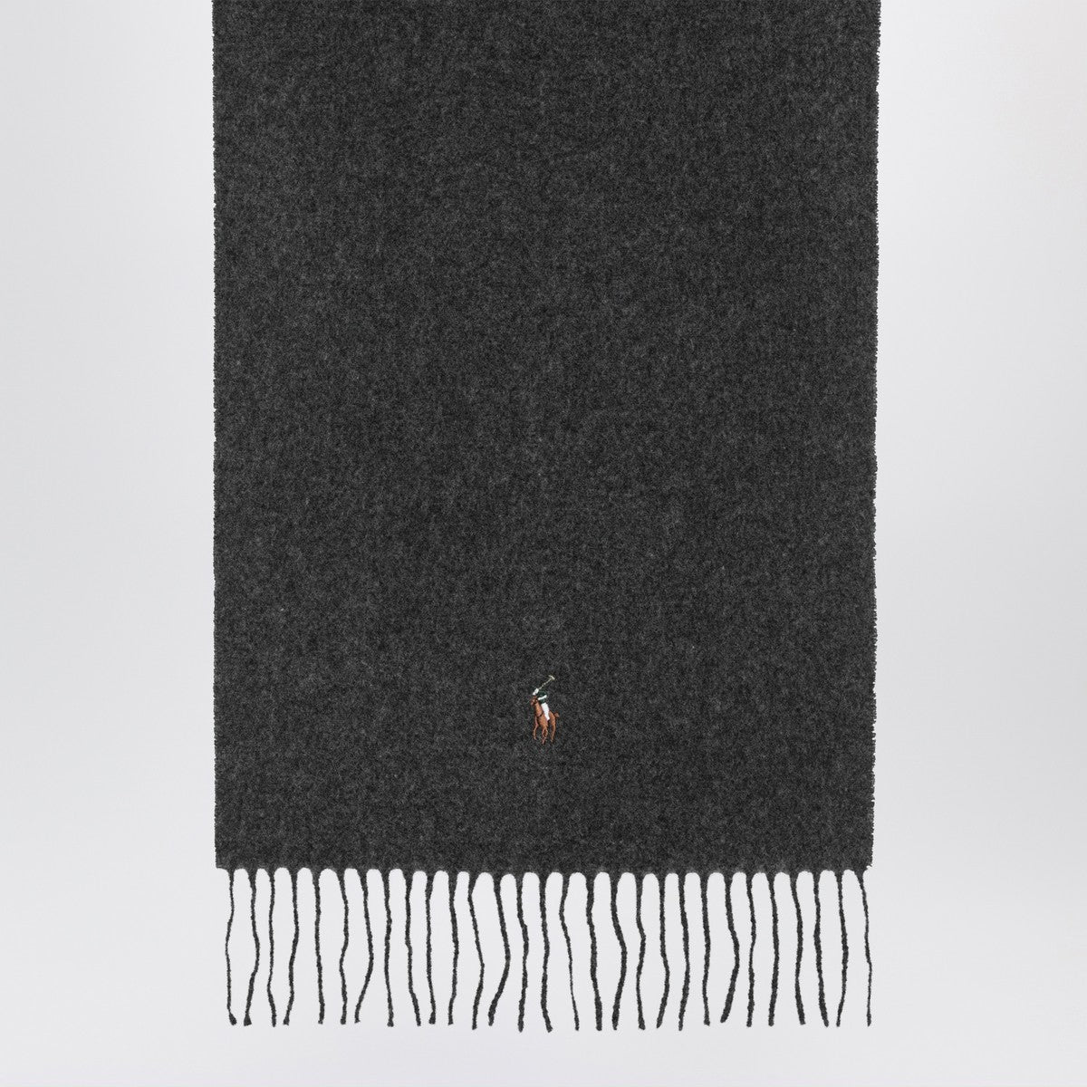 Polo Ralph Lauren Grey wool scarf with embroidered logo