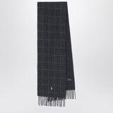 Polo Ralph Lauren Navy blue checked scarf with logo embroidery
