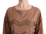 John Galliano Brown Cotton Studded Sweater