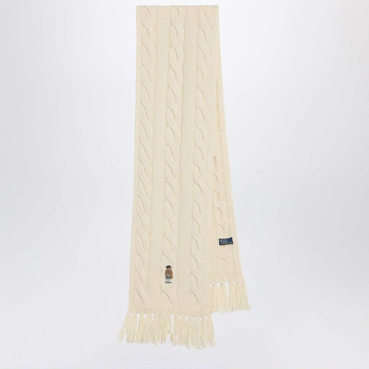 Polo Ralph Lauren Polo Bear scarf in cream wool