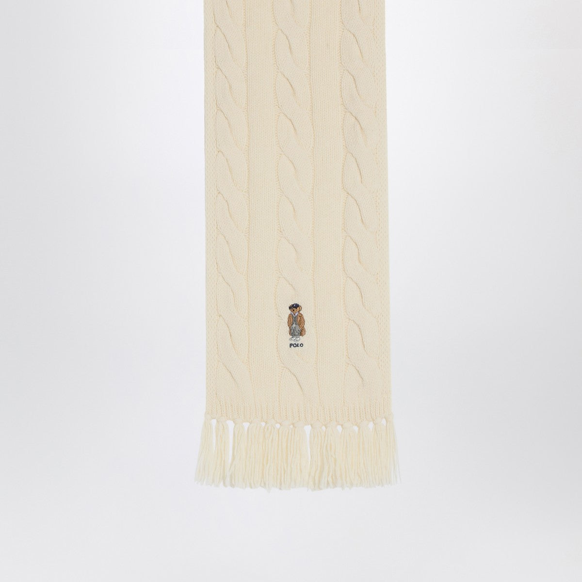 Polo Ralph Lauren Polo Bear scarf in cream wool
