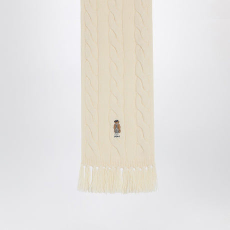 Polo Ralph Lauren Polo Bear scarf in cream wool