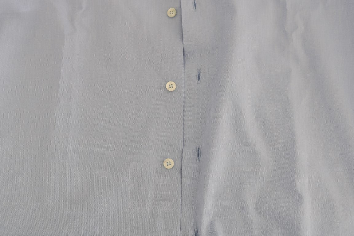 Cavalli Light Blue Cotton Slim Fit Dress Shirt